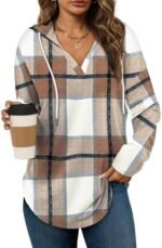 Bofell Womens Fall Fashion Must Haves 2025 Long Sleeve Tops Oversized Sweater Halloween Shirts Sweatshirt Hoodies Woman Winter Clothes Brown Plaid 2XL : Clothing, Shoes & Jewelry