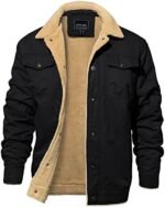 EKLENTSON Winter Jackets for Men Fleece Button Casual Stylish Jacket with Multi Pockets Black, Medium at Amazon Men’s Clothing store