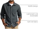PJ PAUL JONES Men's Casual Button up Shirt Long Sleeve Fashion Texture Button Down Shirt Dark Grey : Clothing, Shoes & Jewelry - Image 4