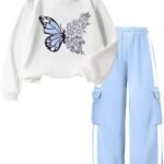 Girls 2 Piece Outfits Toddler Girl Clothes Hoodie Sweatsuits Long Sleeve Pullover Sweatshirt Sweatpants Athletic Tracksuits Jogger Causal Kids Clothing Sets Fall Winter Fashion Lounge Set Blue 4T-5T: Clothing, Shoes & Jewelry