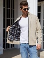 Yeokou Men's Slim Fit Zip Up Casual Knitted Cardigan Sweaters with Pockets (Large, Khaki) at Amazon Men’s Clothing store - Image 7