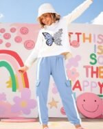 Girls 2 Piece Outfits Toddler Girl Clothes Hoodie Sweatsuits Long Sleeve Pullover Sweatshirt Sweatpants Athletic Tracksuits Jogger Causal Kids Clothing Sets Fall Winter Fashion Lounge Set Blue 4T-5T: Clothing, Shoes & Jewelry - Image 5