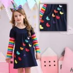 VIKITA Toddler Girls Dresses Winter Girl Clothes Long Sleeve Navy Dress Xmas Gift for Kids 2-8 Years LH5805, 5T: Clothing, Shoes & Jewelry - Image 5