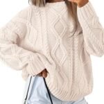 Trendy Queen Oversized Sweaters Womens 2025 Early Fall Fashion Must Haves Outfits Cable Knit Crewneck Plus Size Pullover Cute Chunky Long Tunic Top Winter Old Money Clothes Leggings Essential Clothing at Amazon Women’s Clothing store