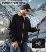 EKLENTSON Winter Jackets for Men Fleece Button Casual Stylish Jacket with Multi Pockets Black, Medium at Amazon Men’s Clothing store - Image 5